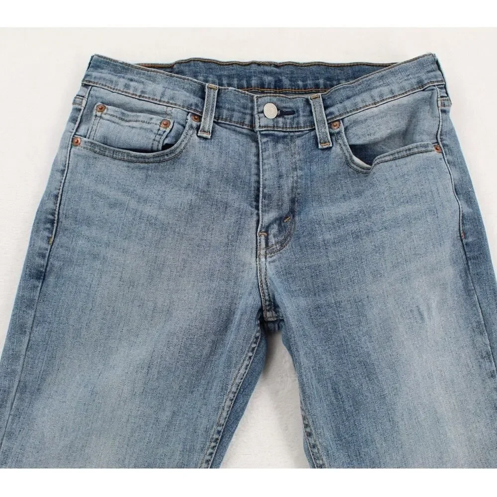 Levi's Blue 511 Cotton Blend Straight Leg Mid Rise Mens Denim Jeans Size 32x32